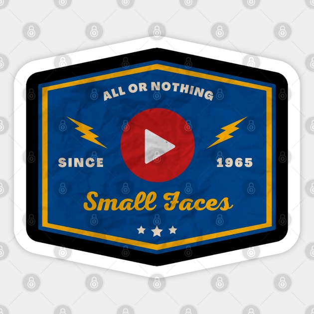 Small Faces // Play Button Sticker by Blue betta